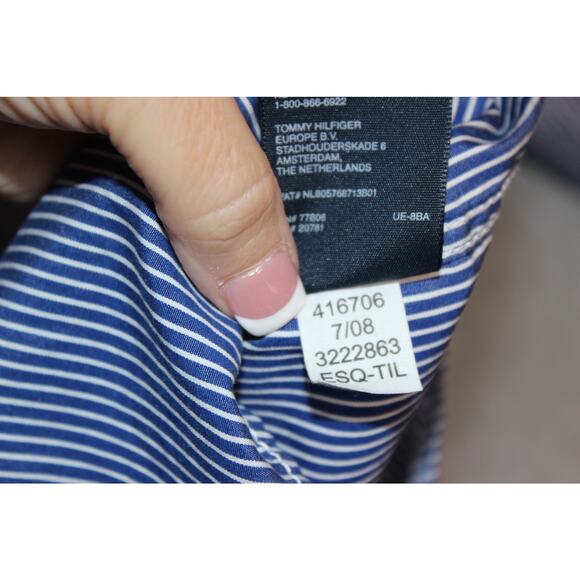 Vintage TommyHilfiger 80's 2-Ply Cotton Striped LS Button Down Shirt Size XL - Picture 8 of 8